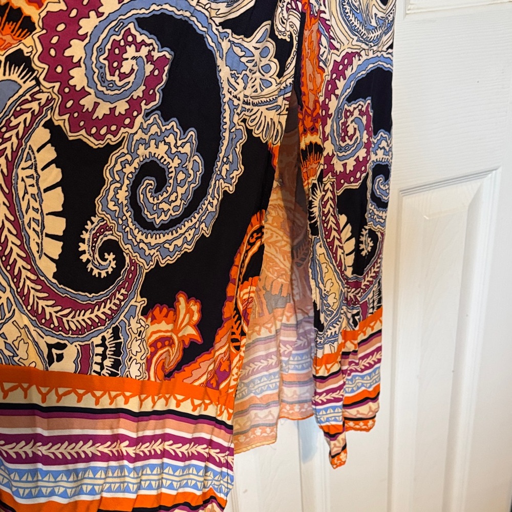 NWT MSK Paisley Halter Maxi Dress with Orange Accents - Picture 7 of 7